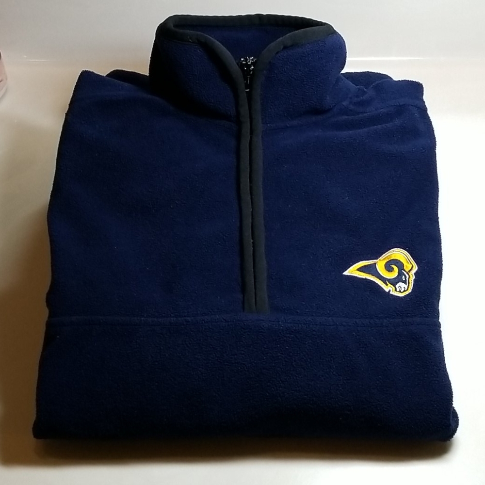 MensXL "RamsFootball" Blue Fleece Pullover Shirt/Jacket - Picture 7 of 7